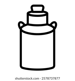 Milk Can Vector Line Icon Design