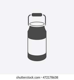 Milk cans icon black. Single bio, eco, organic product icon from the big milk set.