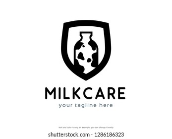 Milk Care Logo Template Design Vector, Emblem, Concept Design, Creative Symbol, Icon