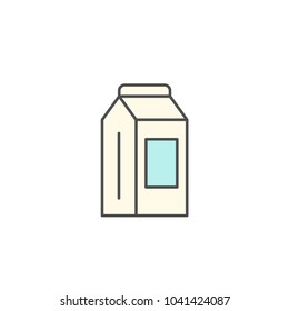 Milk Carton box icon. Kitchen appliances for cooking Illustration. Simple thin line style symbol.