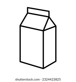 Milk carton box icon. Pictogram isolated on white. Vector illustration