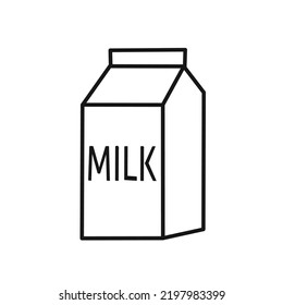 icono de la caja de cartón de leche con un diseño sencillo