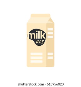Milk carton box icon. Vector