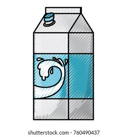 milk carton in colored crayon silhouette
