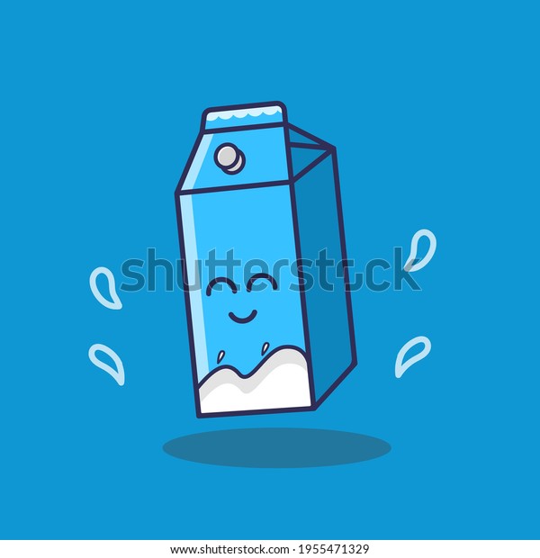 Milk Carton Cute Milk Carton Flat Stock Vector (Royalty Free ...