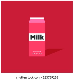 Milk Carton (Flat Style Vector Illustration)
