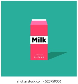 Milk Carton (Flat Style Vector Illustration)