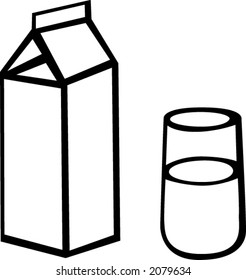 Milk Carton And Glass