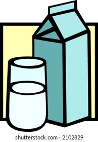 milk carton and glass