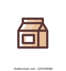 Milk Carton Icon . Box Milk Logo