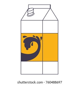 milk carton icon in color sections silhouette