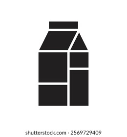 Milk carton icon Line Art Logo set