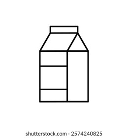 Milk carton icon linear logo isolated