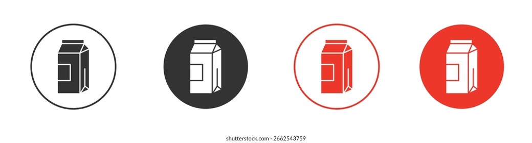 Milk carton icon for logo, vector sign symbol for design