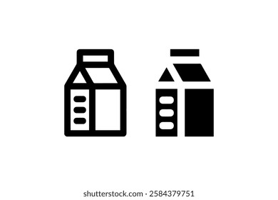 Milk carton icon in outline and solid styles Vector