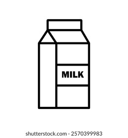 Milk carton icon Outline thin set