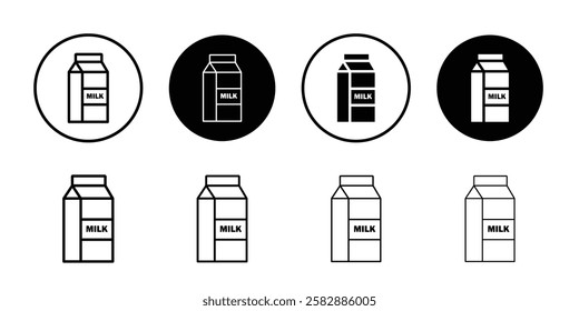 Milk carton icon Outline thin set pack series