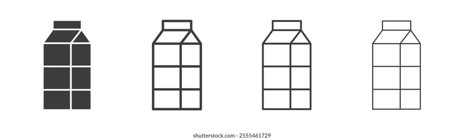 Milk carton icon pack. vector illustration