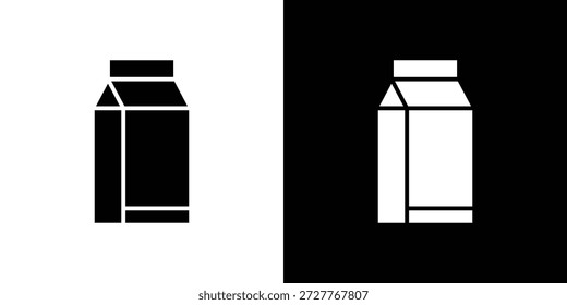 Milk carton icon set. flat icon collection. flat line silhouette set.
