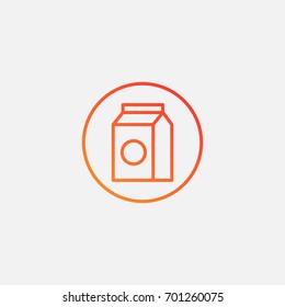 Milk carton icon.gradient illustration isolated vector sign symbol
