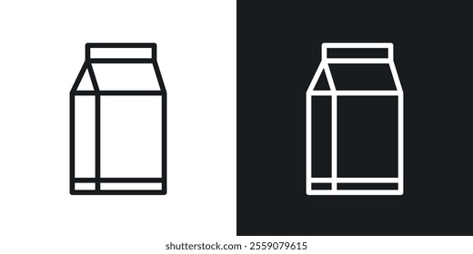 Milk carton icons. vector set in black colors