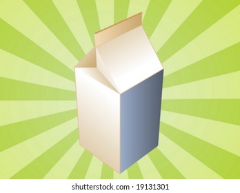 Milk carton illustration, plain drink container
