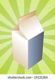 Milk carton illustration, plain drink container