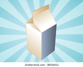 Milk carton illustration, plain drink container