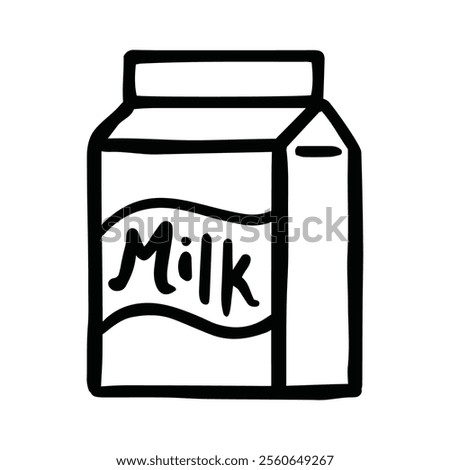 Milk Carton Jug or Bottle Jar Icon Hand Drawn - Black and White-Thick Lines