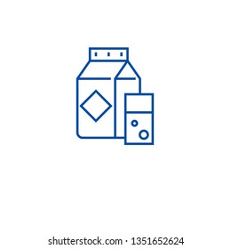 Milk carton line icon concept. Milk carton flat  vector symbol, sign, outline illustration.