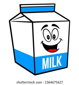 Chocolate Milk Carton Mascot Cartoon Illustration Stock Vector (Royalty ...