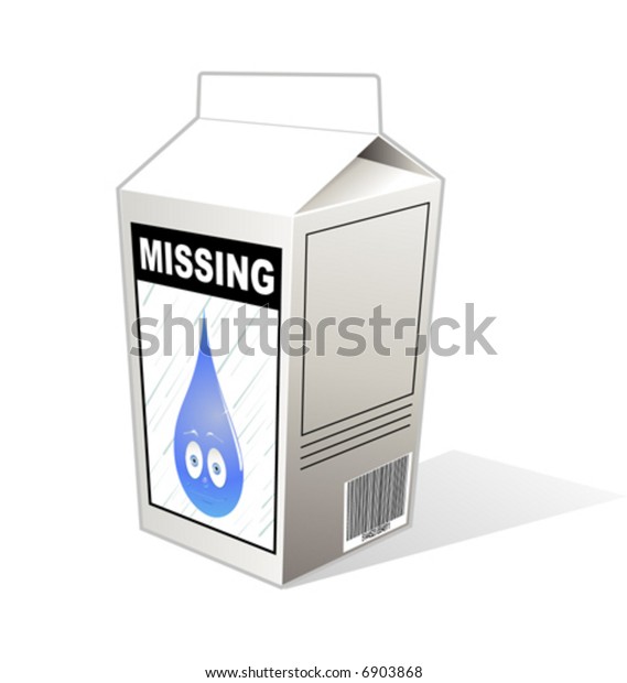 Milk Carton Missing Raindrop Notice Stock Vector (Royalty Free) 6903868 ...