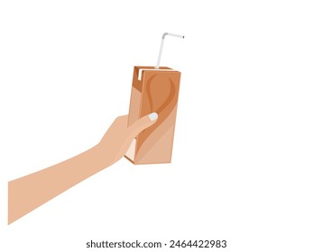 Milk carton on white background.