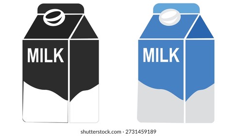 Milk Carton Packaging Icons Vector