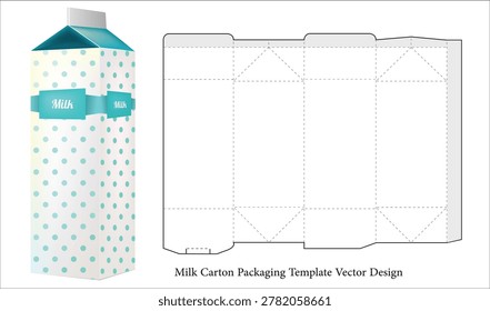 Milk Carton Packaging Template Vector Design