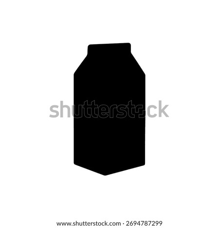 Milk carton silhouette vector flat illustration design.
