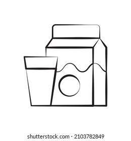 Milk Carton vector Outline Icon Design illustration. Food and Drink Symbol on White background EPS 10 File