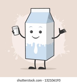 Milk Cartoon Character Stock Vector (Royalty Free) 132106193 | Shutterstock