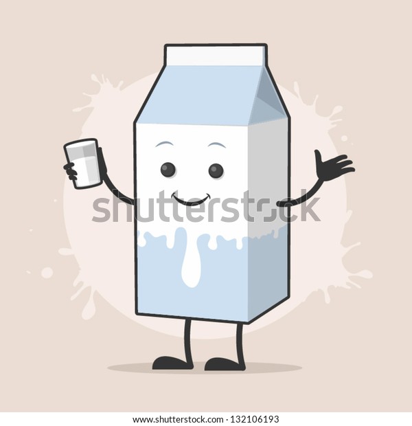 Milk Cartoon Character Stock Vector (Royalty Free) 132106193