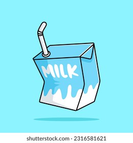 Milk Cartoon Vector Icon Illustration. Drink Beverage Icon Concept Isolated Premium Vector. Flat Cartoon Style