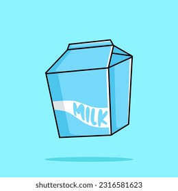 Milk Cartoon Vector Icon Illustration. Drink Beverage Icon Concept Isolated Premium Vector. Flat Cartoon Style