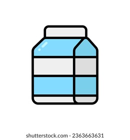Milk Cartoon Vector Icon Illustration. Drink Icon Concept Isolated Premium Vector. Flat Cartoon Style