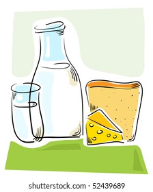 Milk and cheese