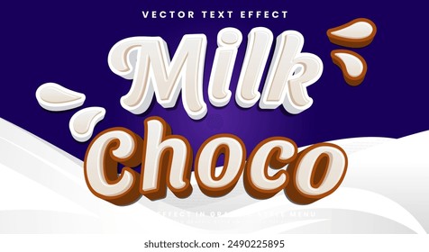 Milk Choco editable text effect Template suitable for fresh milk