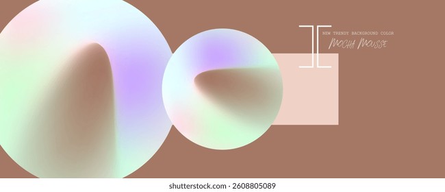 Milk chocolate background mocha art mousse juicy summer abstract fluid creative banner, trendy color with dynamic lines