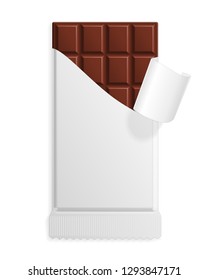 Milk chocolate bar in a blank wrapper