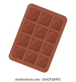 Milk chocolate bar block. Vector illustration