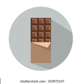 Icono de barra de chocolate de leche. Estilo minimalista plano. Dulce ilustración. Aislado sobre un fondo. Vector.