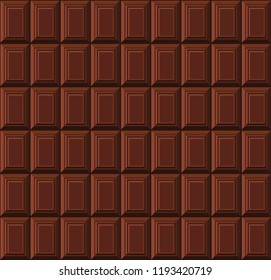 Milk Chocolate Bar Seamless Background Pattern. Vector