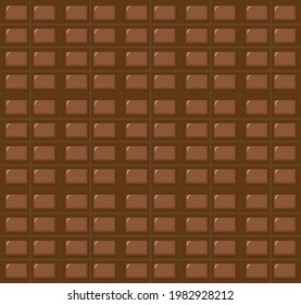 Milk chocolate bar seamless pattern. Vector dark chocolate repeated tile background